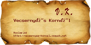 Vecsernyés Kornél névjegykártya