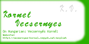 kornel vecsernyes business card