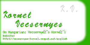 kornel vecsernyes business card